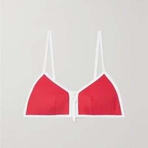 ERES- Nautic Sifflet Tringle Bikini Top with Zipper Detail Size 8